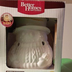 better homes and garden, happy snowman, wax warmer, white